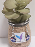 Broncos blue background earrings