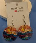 Acrylic earrings mountain sunset
