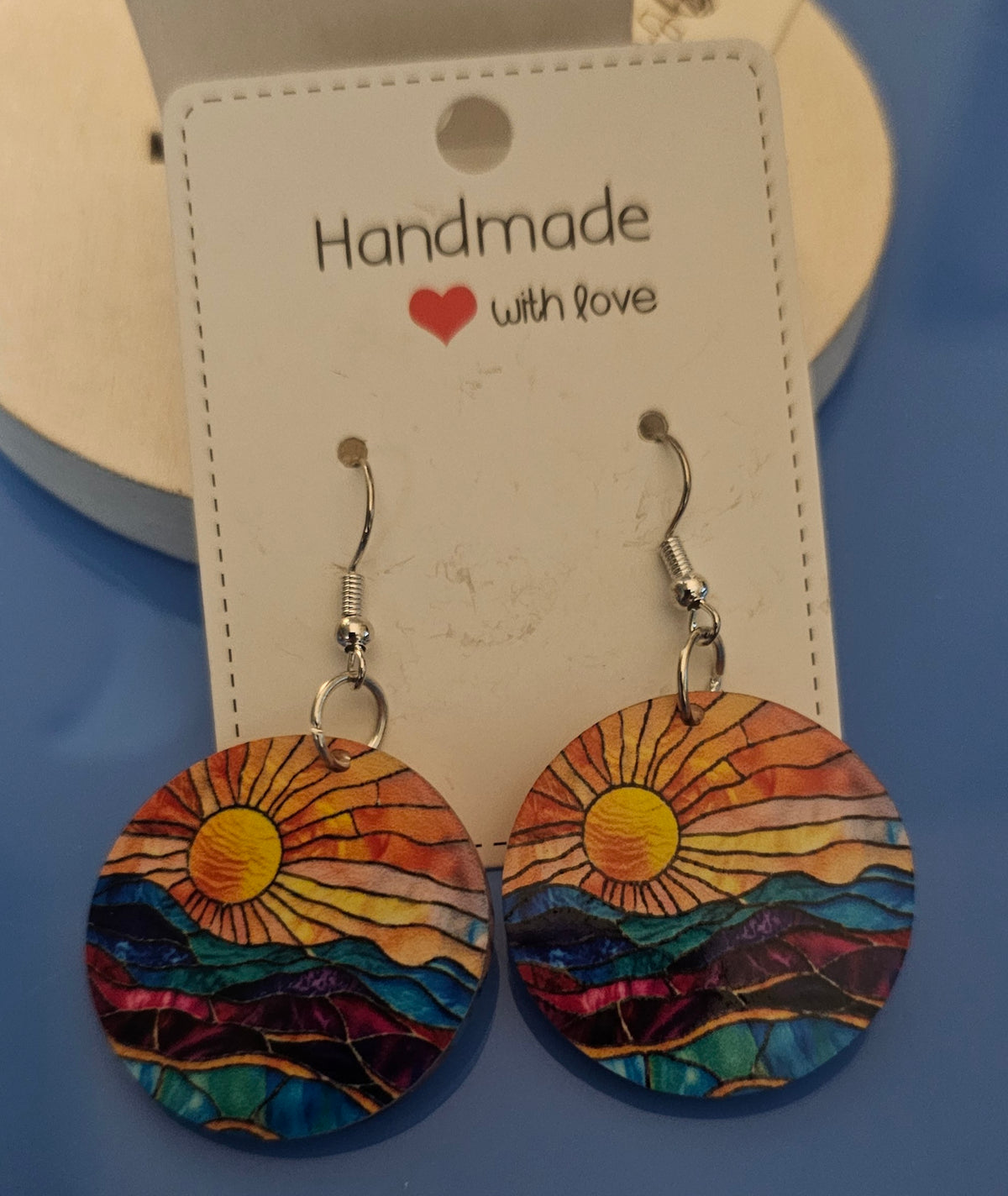Acrylic earrings mountain sunset