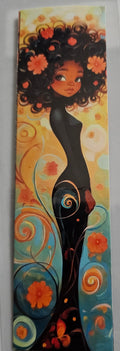 Whimsical girl yellows/teals and butterfly bookmark