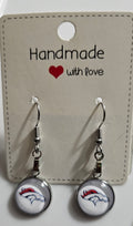 Broncos earrings white background