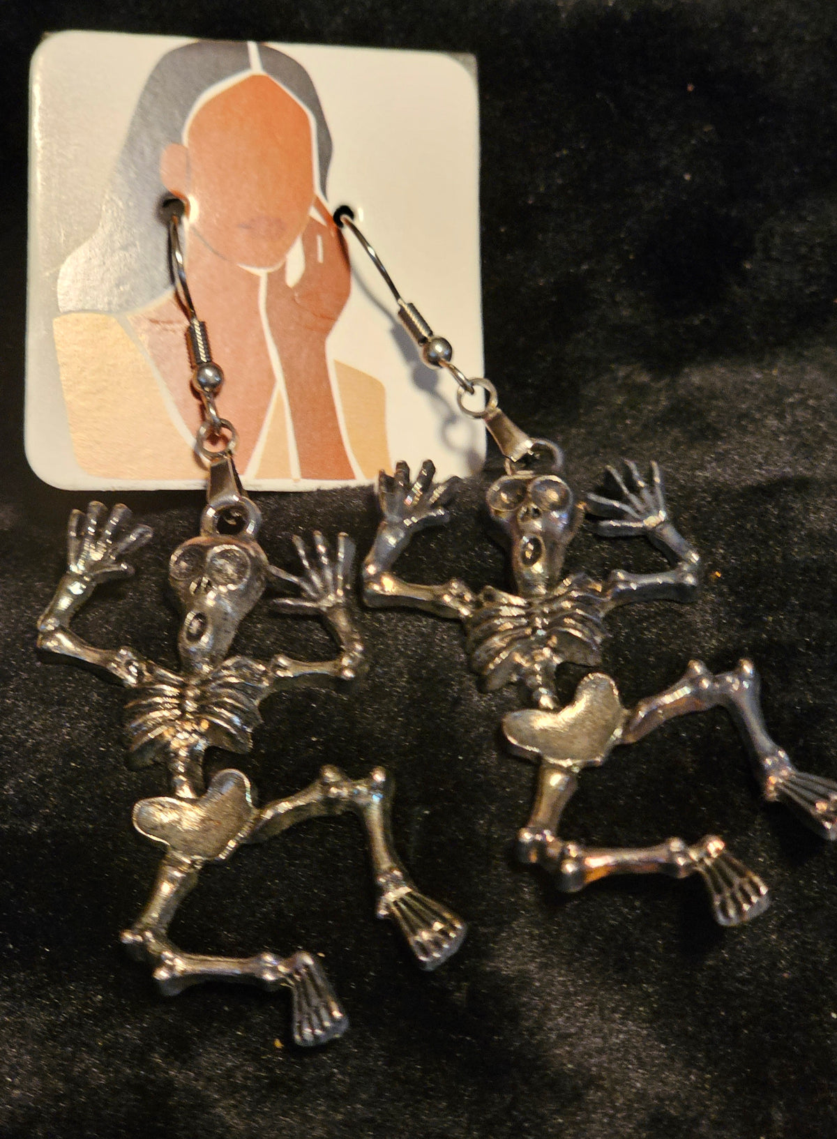 Halloween skull man earrings