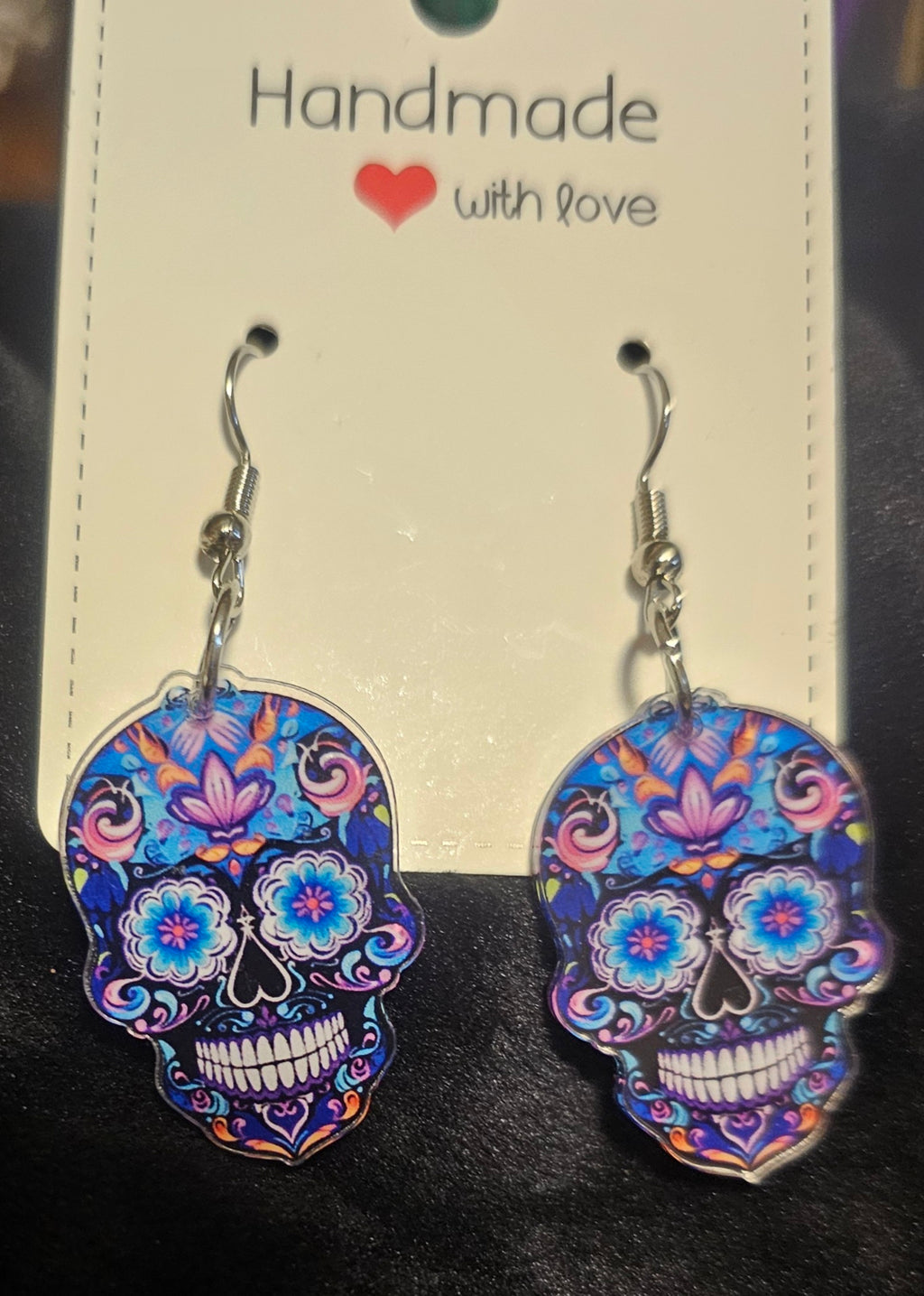 Halloween Sugar Skull acrylic earrings