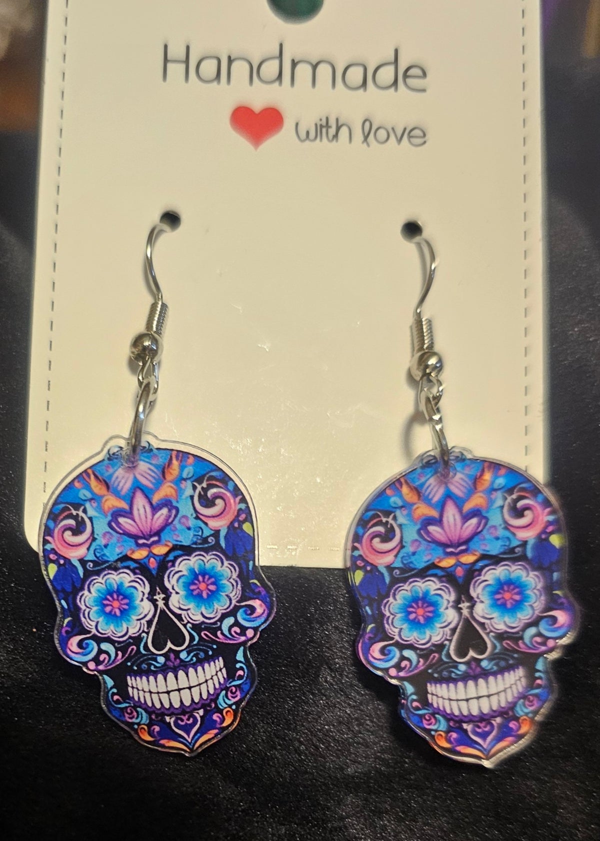 Halloween Sugar Skull acrylic earrings