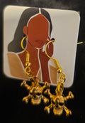 Halloween gold skull earrings
