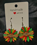 Juneteenth acrylic flower earrings