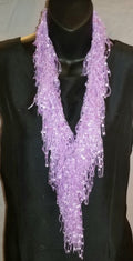 Crocheted Pale Lilac Infinity Scarf/ Necklace